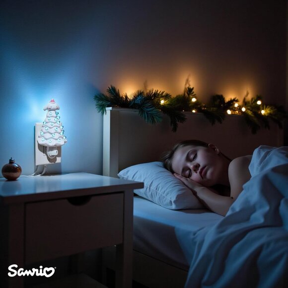 NWT  Ukonic Sanrio Cinnamoroll 6-Inch Ceramic Christmas Tree Plug-in Nightlight - Picture 5 of 10